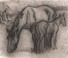 Study for Mare and Foal, Lytchetts, Clayhidon