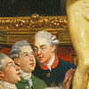 Wilbraham and two others admiring a statue