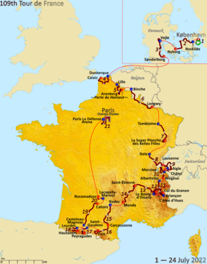 2022 Tour de France rotası