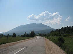 Rtanj ze silnice od města Zaječar