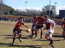 Dutch Jones, Daniel Hare, Bryan Burton for Clemson against Virginia Tech in Spring 2006 Rugby Virginia Tech at Clemson 2006.jpg