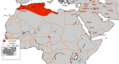 Kaart van Algerije onder de Rustamiden (max. omv.)