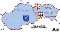 Ramani ya majimbo nchini Slovakia.