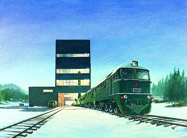 Artist's concept of an SS-24 deployed on railway