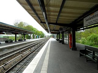 <span class="mw-page-title-main">Saarlandstraße station</span> Railway station in Winterhude, Germany