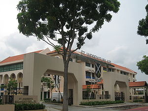 The St Andrew's Village now houses all three schools of St Andrew's School, three churches, a hostel named St Andrew's Hall, as well as The Diocese of Singapore. Saint Andrew's Village.JPG