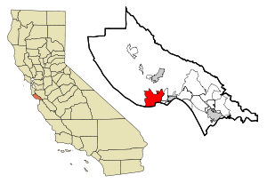 Santa Cruz County California Incorporated and Unincorporated areas Santa Cruz Highlighted.svg