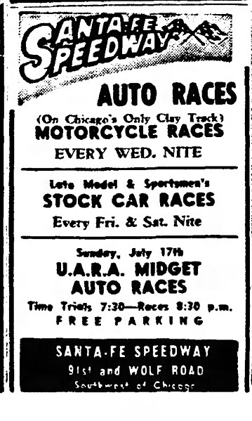 File:Santa Fe Speedway Auto Races advertisement (Southtown Economist July 13, 1960).jpg