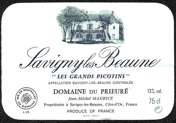 Wine label from Savigny