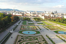 View over the park of the Belvedere