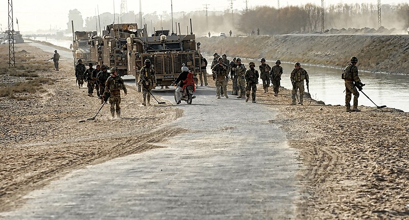 File:Searching a road for improvised explosive devices near the Helmand River -a.jpg