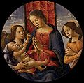 Domenico Ghirlandaio e bottega (Sebastiano Mainardi), Madonna che adora il Bambino con due angeli, 1490-1495 circa