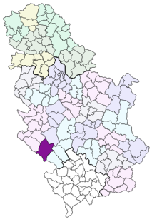 Localisation de la municipalité de Sjenica en Serbie