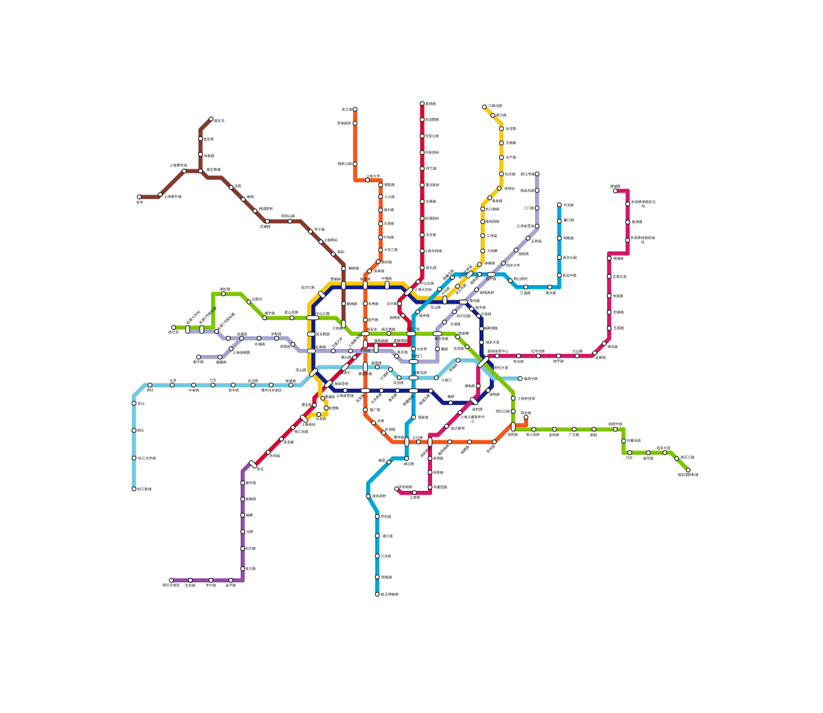 Схема метро шанхай 2022