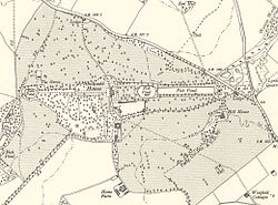 Map of Shotover from the Ordnance Survey Great Britain County Series, 1898 Shotover map, OS 1898.jpg