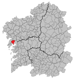 Vị trí của Boiro trong Galicia