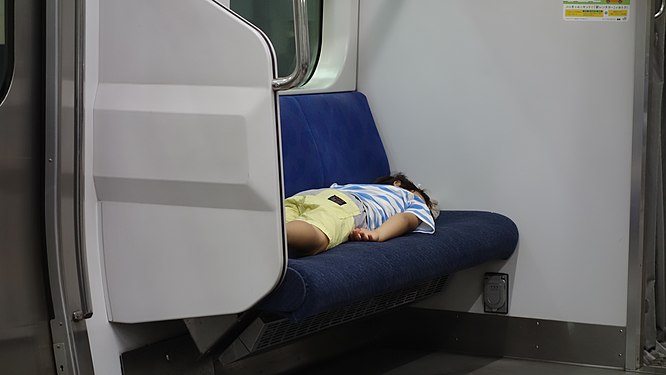 Sleeping on a train