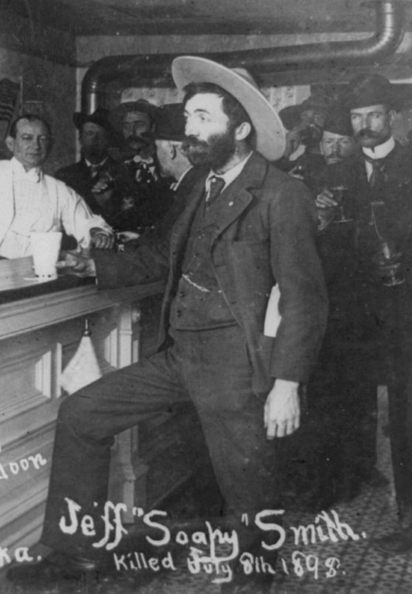 Smith at bar in Skagway, Alaska, 1898