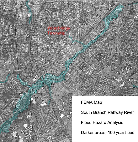 FEMA flood hazard map, Woodbridge, New Jersey South Branch Rahway River, Woodbridge.jpg