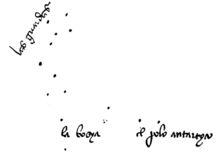 Sketch of the southern celestial sky by Portuguese astronomer Joao Faras (1 May 1500) Southern Celestial Map of Mestre Joao Faras.gif