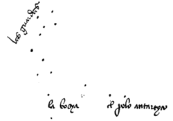 Esboço de João Faras da constelação observada no hemisfério Sul