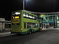 The rear of Southern Vectis 1106 Linstone Chine (HW58 ARX), a Scania OmniCity, in Newport, Isle of Wight bus station on route 5.