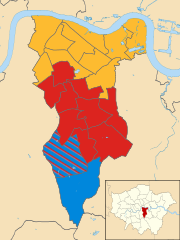 Southwark 2002 results map
