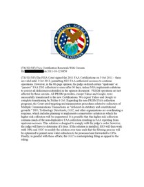 Verdictul instanței FISA, declarând activitățile NSA ilegale din motive legale și constituționale.  Cu toate acestea, FISA nu a oprit operațiunile și și-a dat acordul pentru continuarea acestora.