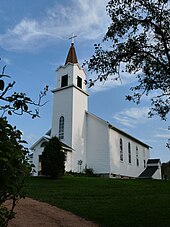 St Anne's was once part of a rural crossroads community. Now the church and cemetery are on the National Register of Historic Places. St Annes Church Chelsea Wisconsin.jpg