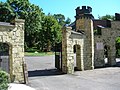 A view of the gatehouse at Stevens Institute of Technology.