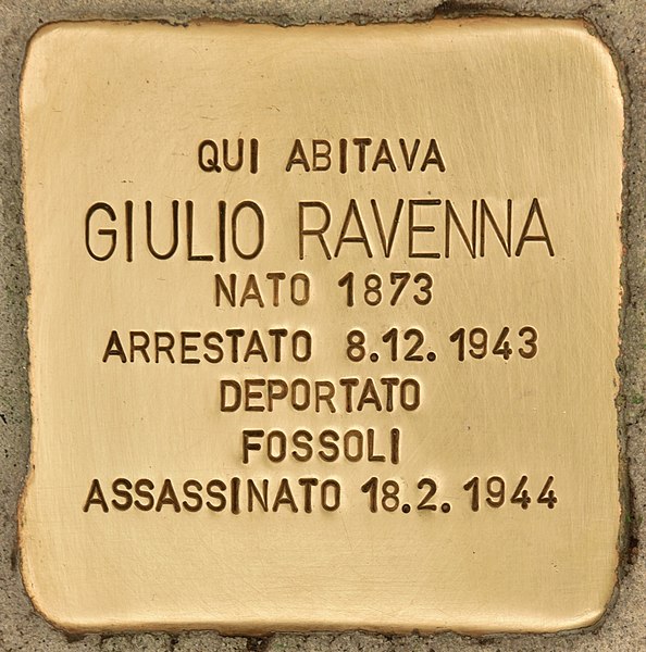 Datei:Stolperstein für Giulio Ravenna (Milano).jpg