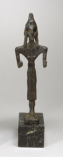 Votive figurine of the goddess Anat Syrian - Female Votive Figurine of Anat - Walters 542487.jpg