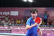 Deutsch: Tischtennis bei den Olympischen Jugendspielen 2018; Tag 9, 15. Oktober 2018; Mixed, Finale, Mixed-Doppel – Miu Hirano & Tomokazu Harimoto (JPN) gegen Sun Yingsha & Wang Chuqin (CHN) 1:3 English: Table tennis at the 2018 Summer Youth Olympics at 15 October 2018 – Mixed Final, Mixed-Double – Miu Hirano & Tomokazu Harimoto (JPN) Vs Sun Yingsha & Wang Chuqin (CHN) 1:3