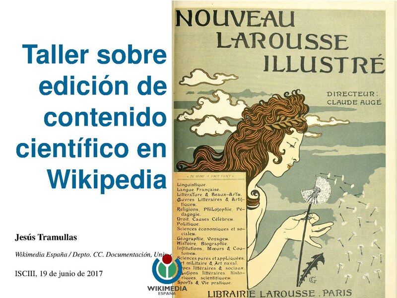 Bestand:Taller sobre edición de contenido científico en Wikipedia.pdf