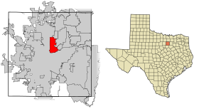 Tarrant County Texas Incorporated Areas Haltom City highlighted.svg