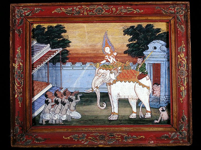 File:Thai - Vessantara Jataka, Chapter 2 - Kalinga Brahmins are Given the White Elephant - Walters 35232.jpg