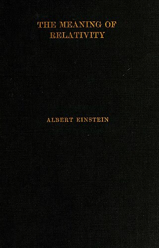 <i>The Meaning of Relativity</i> Book by Albert Einstein