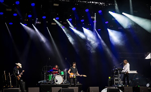 Johnson performing with The Night Game in 2018