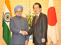 Manmohan Singh và Kan tại Tokyo năm 2010.