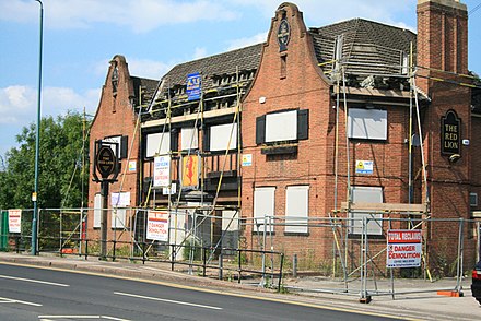 A pub being demolished in 2008