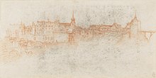 Drawing of the Chateau d'Amboise (c. 1518) attributed to Francesco Melzi The castle of Amboise.jpg