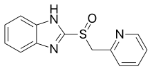 Chemical structure of timoprazole, the backbone-structure of PPIs Timoprazole.svg