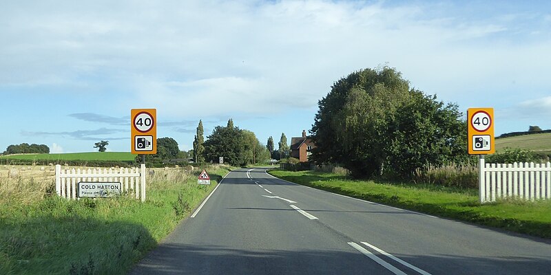 File:Traffic calming at Cold Hatton - geograph.org.uk - 5168670.jpg