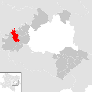 Lage der Gemeinde Tullnerbach im ehemaligen niederösterreichischen Bezirk Wien-Umgebung (anklickbare Karte)