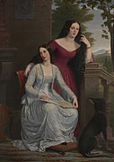 Deux femmes dans un paysage italien (1854).