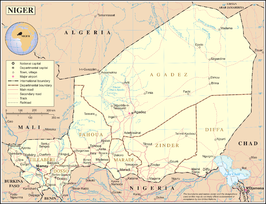 Kaart van Niger