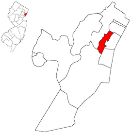 Poloha mesta v rámci New Jersey a v rámci Hudson county