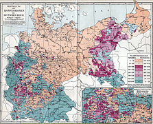 Distribution of Protestants and Catholics in Imperial Germany