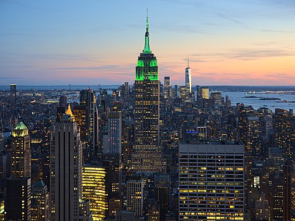 View of Empire State Building from Rockefeller Center New York City