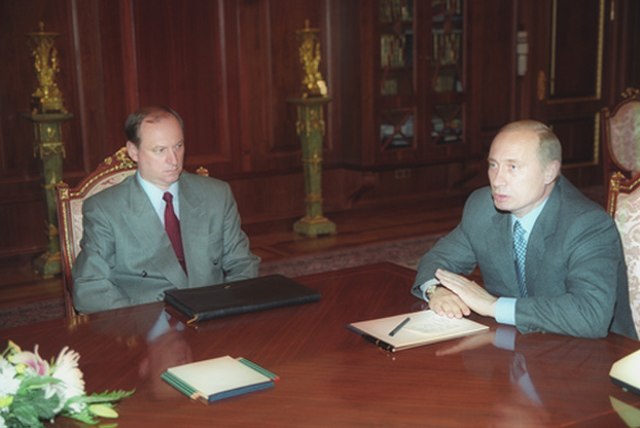 President Putin meeting with Director of FSB Nikolai Patrushev on 9 August 2000
